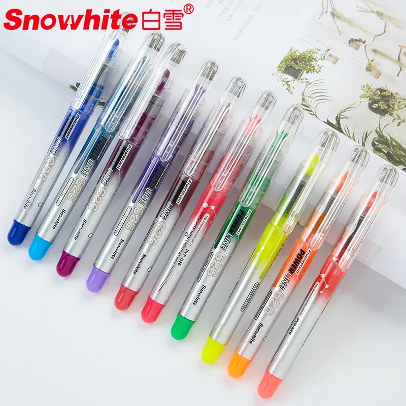 Office Supply Retractable Highlighter 10 Colors Pastel Ink Color Quality Pen for 30 Years