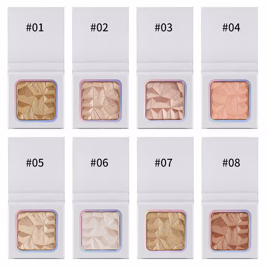 OEM Customized Glitter Cosmetics Makeup Palette Jelly Texture Face Highlighter