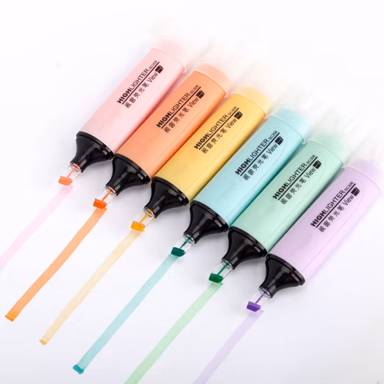 Highlighters, Clear View Highlighters with See-Through Chisel Tip, Tank Highlighters, Assorted, 6 Colors/Pack