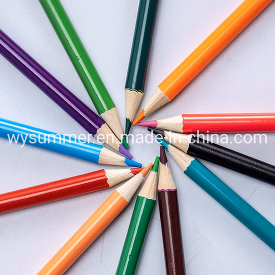 School Stationery Double Lead 24 Colors Pencils 2.8mm Round Poplar Wood Colored Pencil